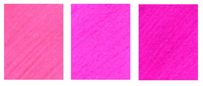L-R Pelikan Pink, Herbin Rose Cyclamen and Rotring Pink
