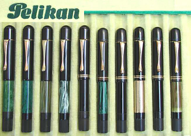 from the collection of Gerhard Brandl/photography by Gerhard Brandl. A tray of Pelikans from 1929 and 1931