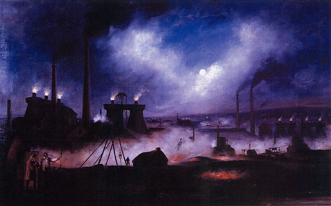 Wednesbury by Night, mid 19th century painting 